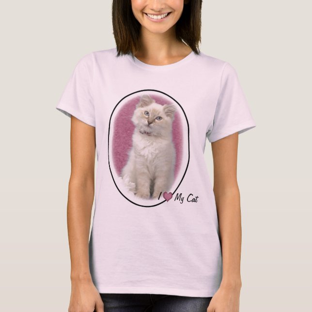 Liebe I mein Katzent-shirt T-Shirt (Vorderseite)