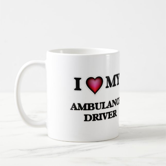 Liebe I mein Krankenwagen-Fahrer Kaffeetasse (Links)