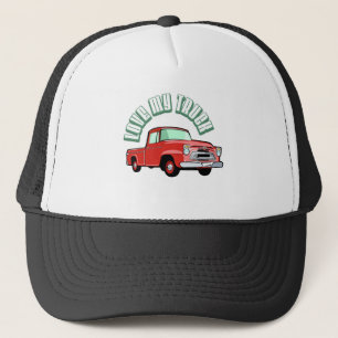 Liebe I mein LKW - alt, klassischer roter Truckerkappe