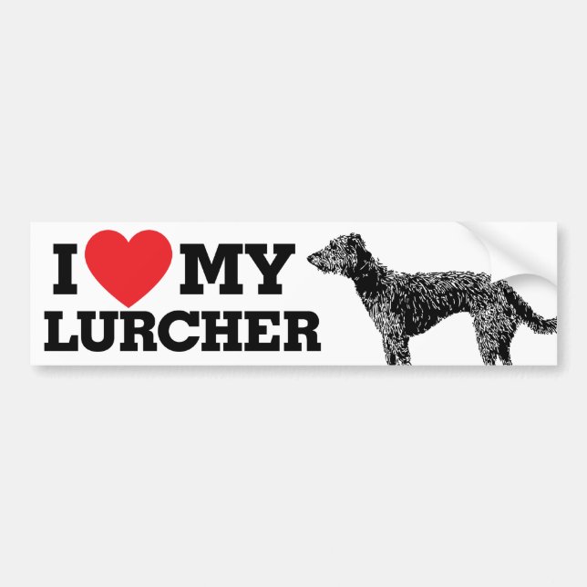 Liebe I mein Lurcher Autoaufkleber (Vorne)