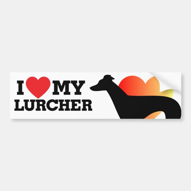Liebe I mein Lurcher Autoaufkleber (Vorne)