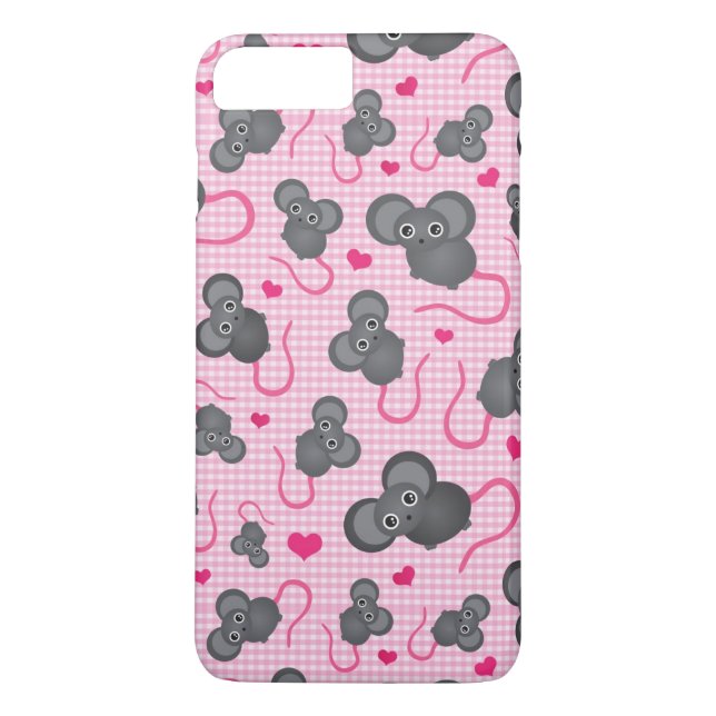 Liebe I mein Mäusemuster im Rosa Case-Mate iPhone Hülle (Rückseite)