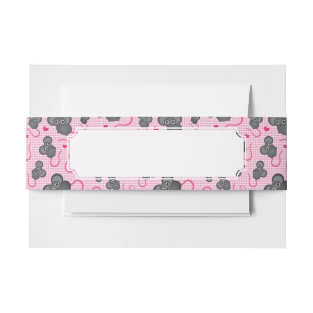 Liebe I mein Mäusemuster im Rosa Einladungsbanderole (Vorderseite Beispiel)