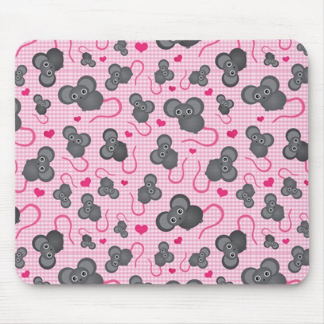 Liebe I mein Mäusemuster im Rosa Mousepad (Vorne)