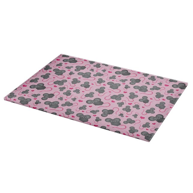Liebe I mein Mäusemuster im Rosa Schneidebrett (Ecke)