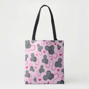 Liebe I mein Mäusemuster im Rosa Tasche