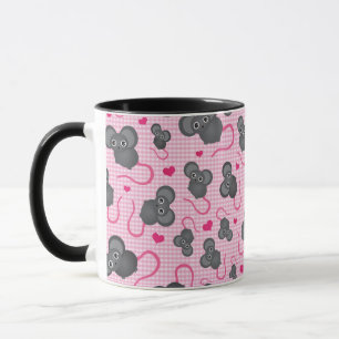 Liebe I mein Mäusemuster im Rosa Tasse