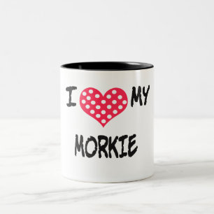 Liebe I mein Morkie Zweifarbige Tasse