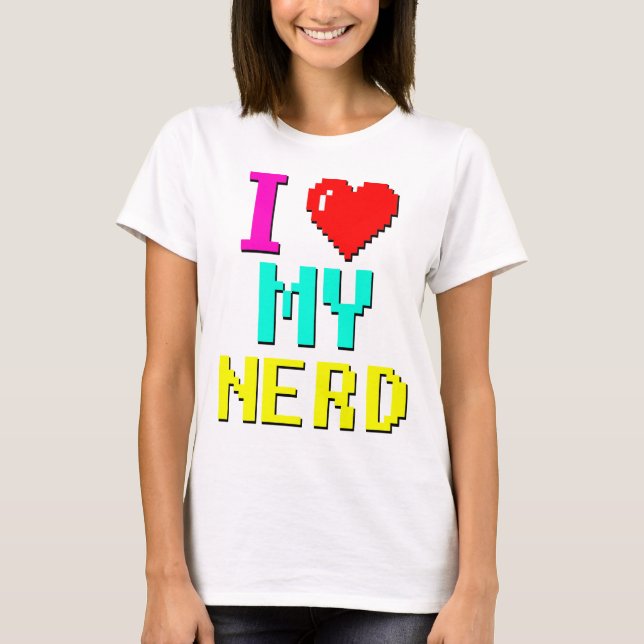 Liebe I mein Nerd v3 T-Shirt (Vorderseite)