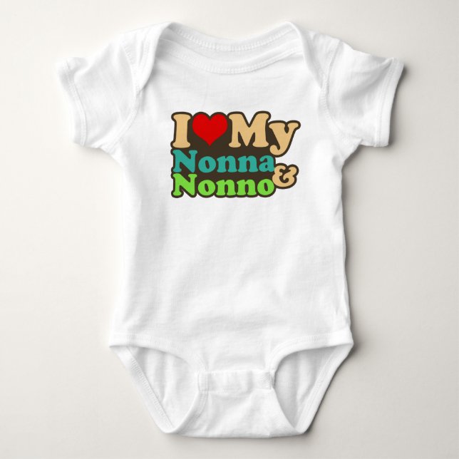 Liebe I mein nonna und nonno Baby Strampler (Vorderseite)