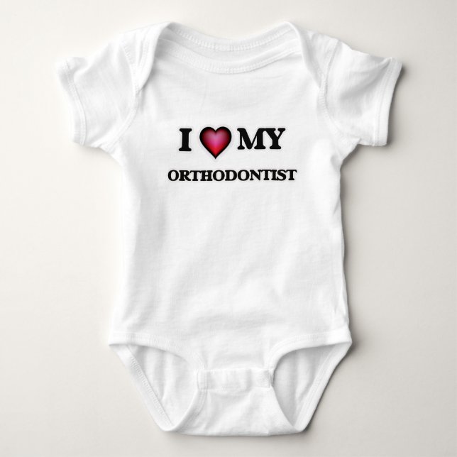 Liebe I mein Orthodontist Baby Strampler (Vorderseite)