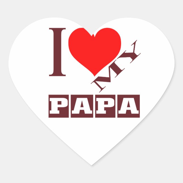 Liebe I mein Papa Herz-Aufkleber (Vorderseite)