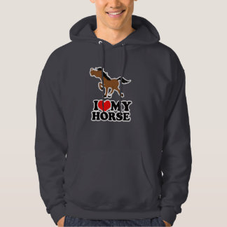 Liebe I mein PFERDdunkelgraues mit Kapuze Hoodie