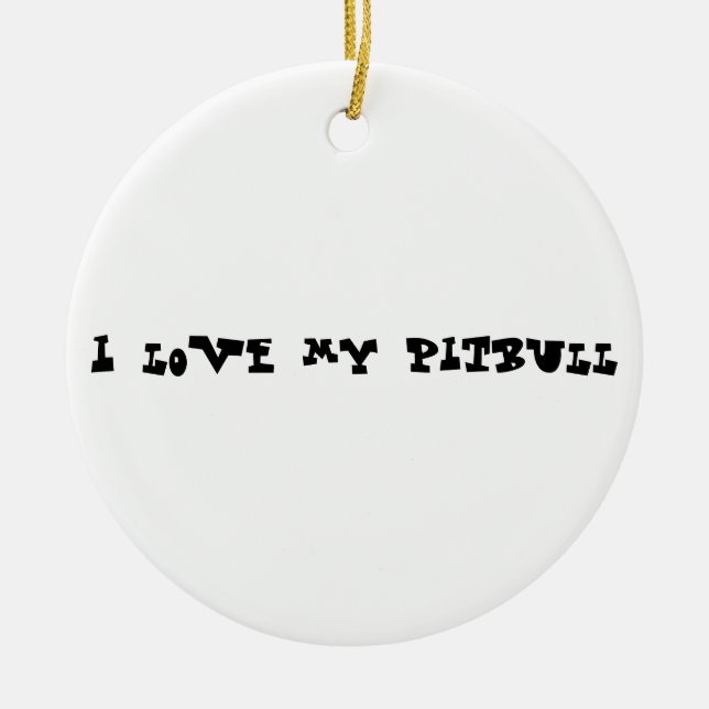 Liebe I mein pitbull Keramikornament (Vorne)