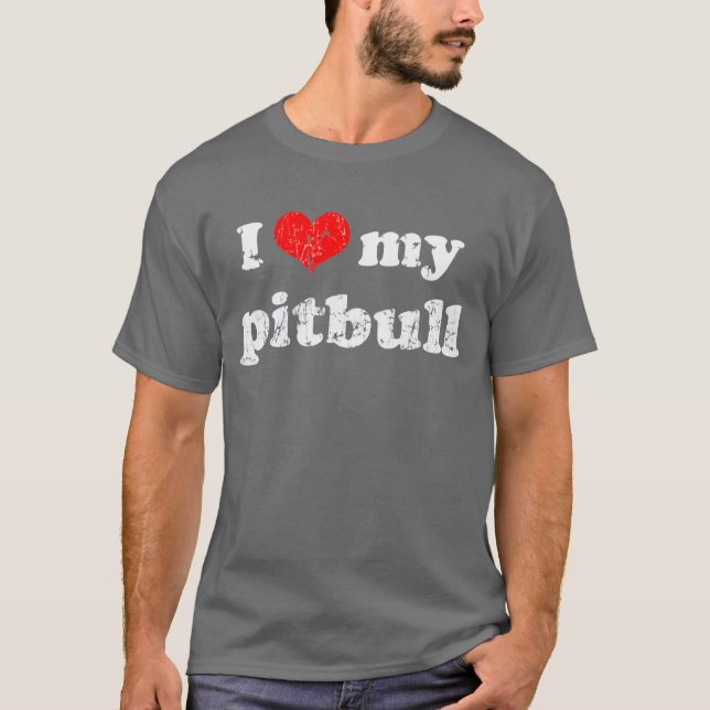 Liebe I mein pitbull T-Shirt (Vorderseite)