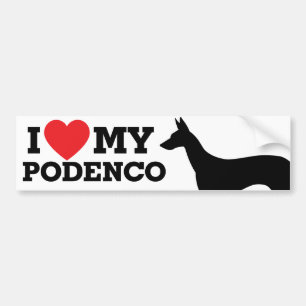 Liebe I mein Podenco Autoaufkleber