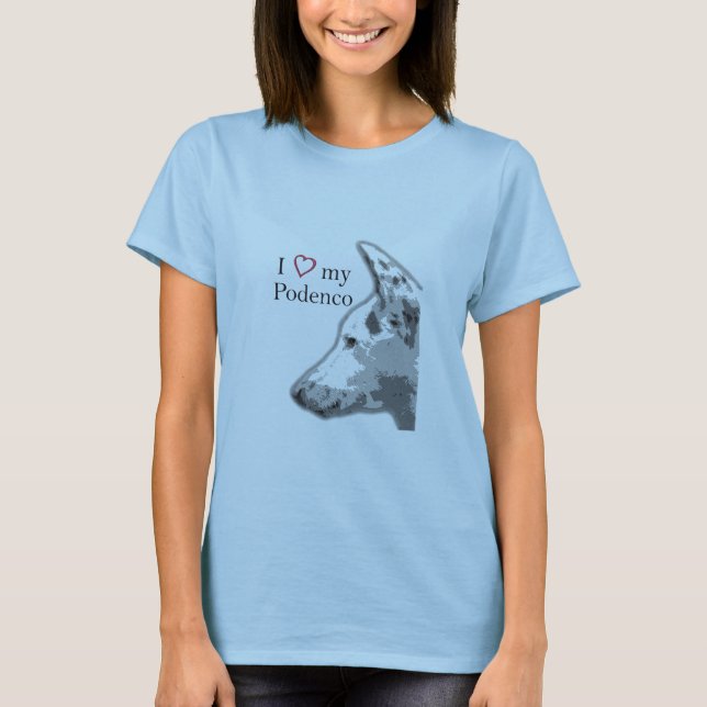 Liebe I mein podenco T-Shirt (Vorderseite)