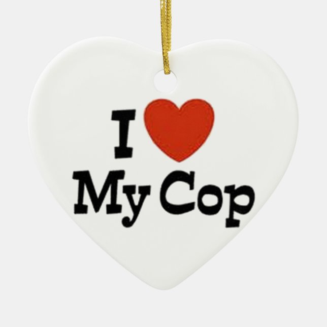 Liebe I mein Polizist Keramikornament (Vorne)