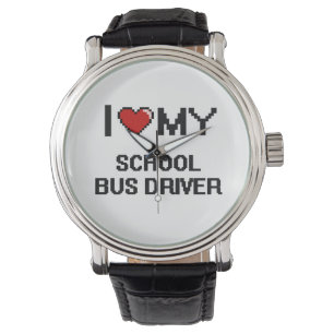 Liebe I mein Schulbustreiber Armbanduhr