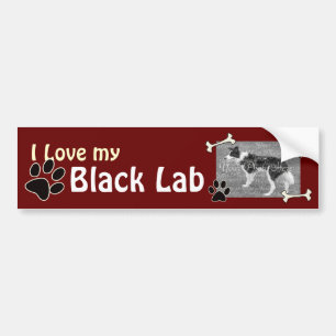 Liebe I mein schwarzer Labrador-Autoaufkleber Autoaufkleber