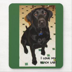 Liebe I mein schwarzer Labrador Mousepad