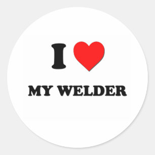 Liebe I mein Schweißer Runder Aufkleber