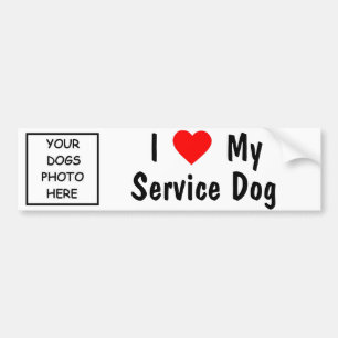 Liebe I mein Service-Hund Autoaufkleber