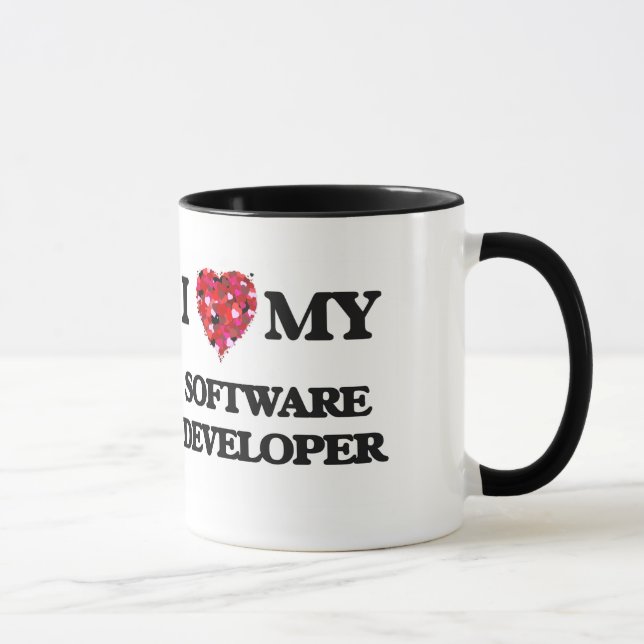 Liebe I mein Software-Entwickler Tasse (Rechts)