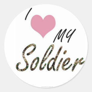 Liebe I mein Soldat Runder Aufkleber