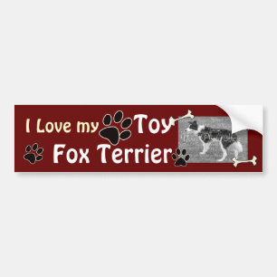 Liebe I mein Spielzeugfox-Terrier-Autoaufkleber Autoaufkleber