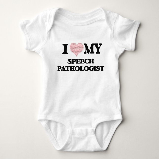 Liebe I mein Sprache-Pathologe (Herz gemacht vom Baby Strampler (Vorderseite)