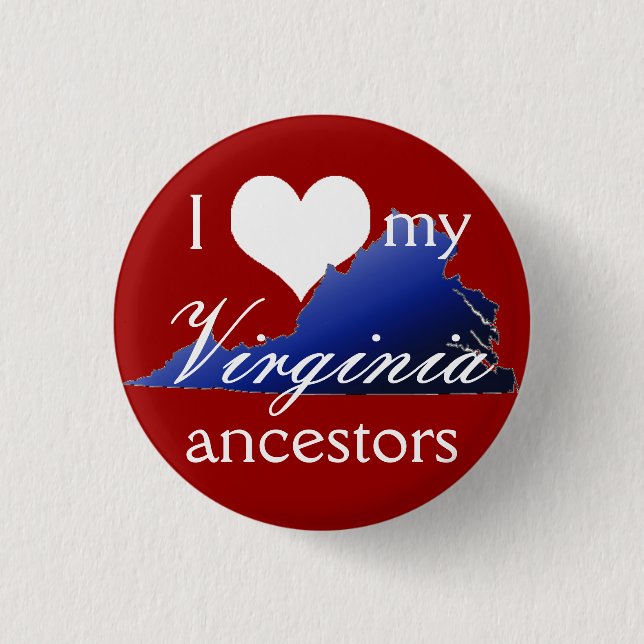 Liebe I mein Virginia-Vorfahren Knopf Button (Vorderseite)