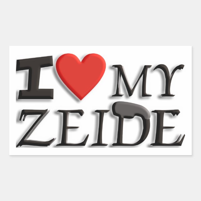 Liebe I mein Zeide Rechteckiger Aufkleber (Vorderseite)