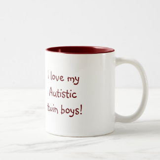 Liebe I meine autistischen Doppeljungen! Zweifarbige Tasse