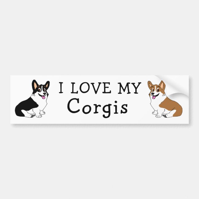 Liebe I meine Corgis Autoaufkleber (Vorne)