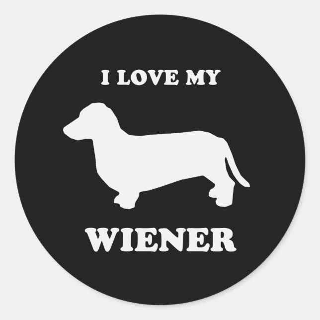 Liebe I meine Dackel 2 Runder Aufkleber (Vorderseite)