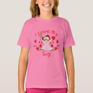 Liebe I meine Gigi Lappen-Puppe u. Herzen T-Shirt