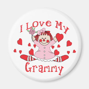Liebe I meine Grammy Lappen-Puppe u. Herzen Magnet