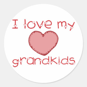Liebe I meine Grandkids Runder Aufkleber