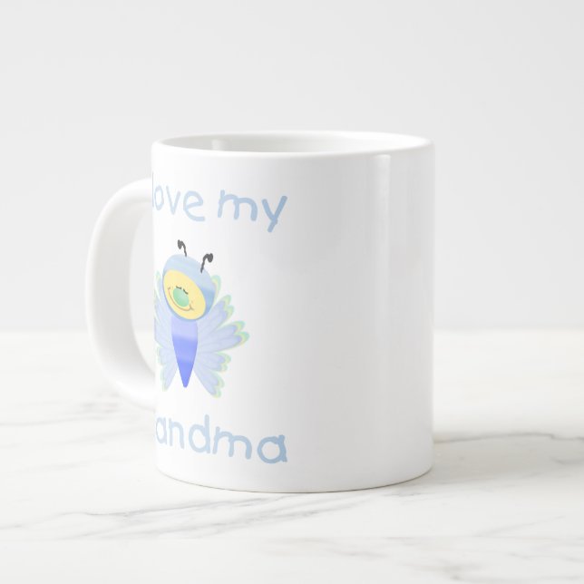 Liebe I meine Großmutter (Junge flutterby) Jumbo-Tasse (Vorderseite Links)