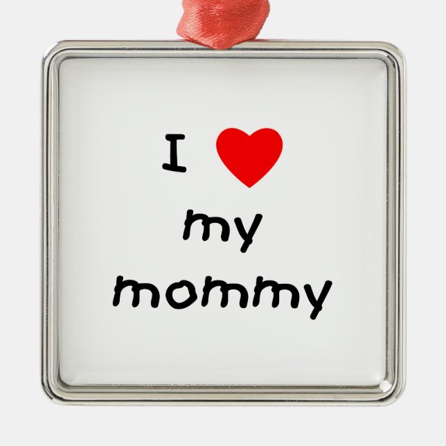 Liebe I meine Mama Silbernes Ornament (Vorne)