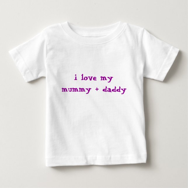 Liebe I meine Mama + Vati Baby T-shirt (Vorderseite)