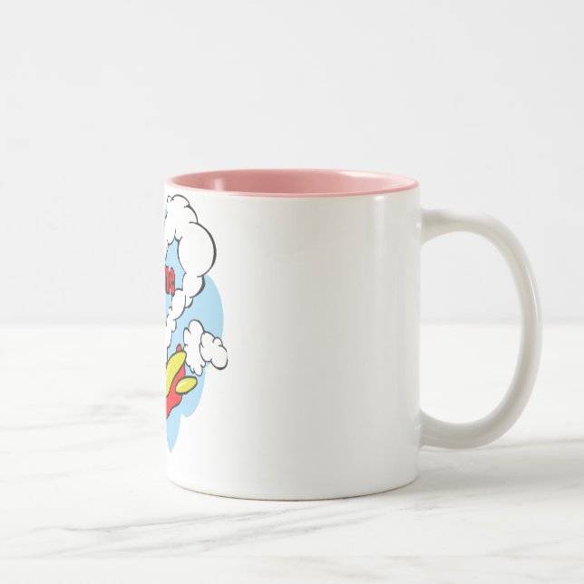 Liebe I meine Meme Lappen-Puppe u. Herzen Zweifarbige Tasse (Rechts)