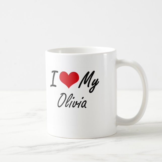Liebe I meine Olivia Kaffeetasse (Rechts)