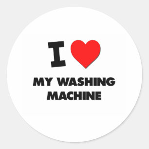 Liebe I meine Waschmaschine Runder Aufkleber