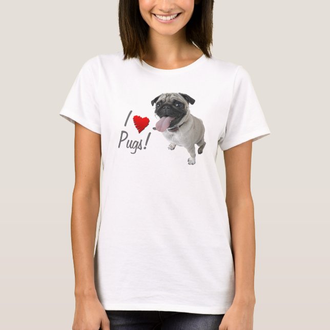 Liebe I Mops-Foto T - Shirt (Vorderseite)
