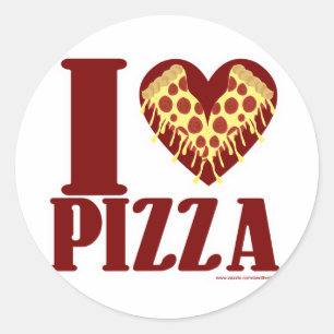 Liebe I Pizza Runder Aufkleber