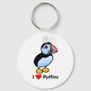 Liebe I Puffins Schlüsselanhänger