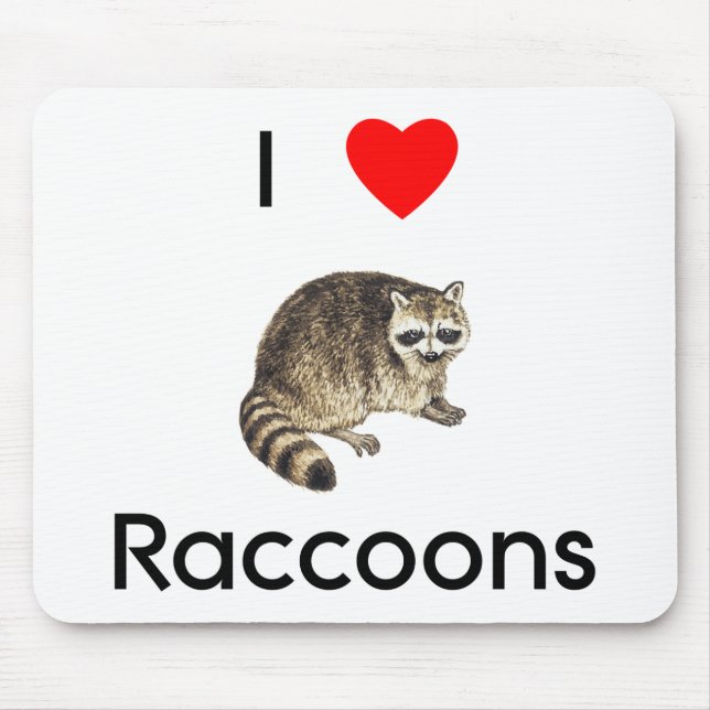 Liebe I Raccoons Mousepad (Vorne)