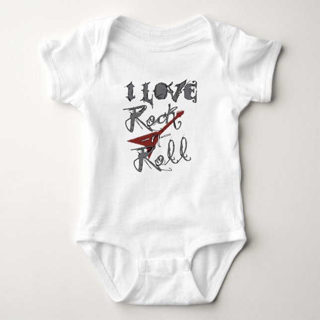 Liebe I Rock-and-Roll Baby Strampler (Vorderseite)
